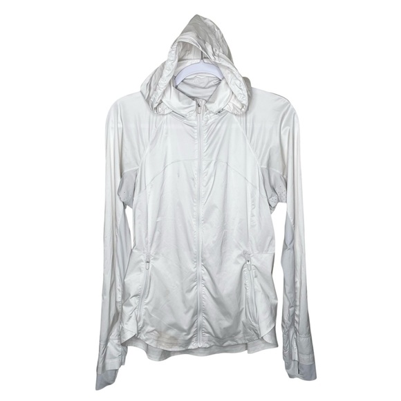 lululemon Goal Smasher Jacket Hooded White Sz 8 - Picture 7 of 16